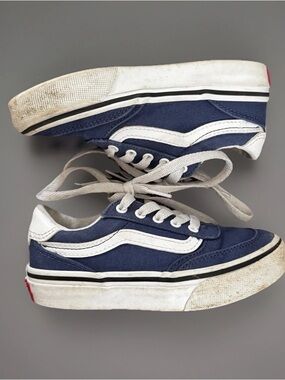 Vans Kids Old Skool Shoes Size 11 Blue Low Top Lace Up Round Toe Boys Girls